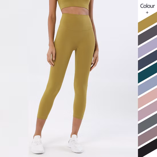 Calças curtas femininas para yoga em tecido lixado cintura alta levantamento de bumbum