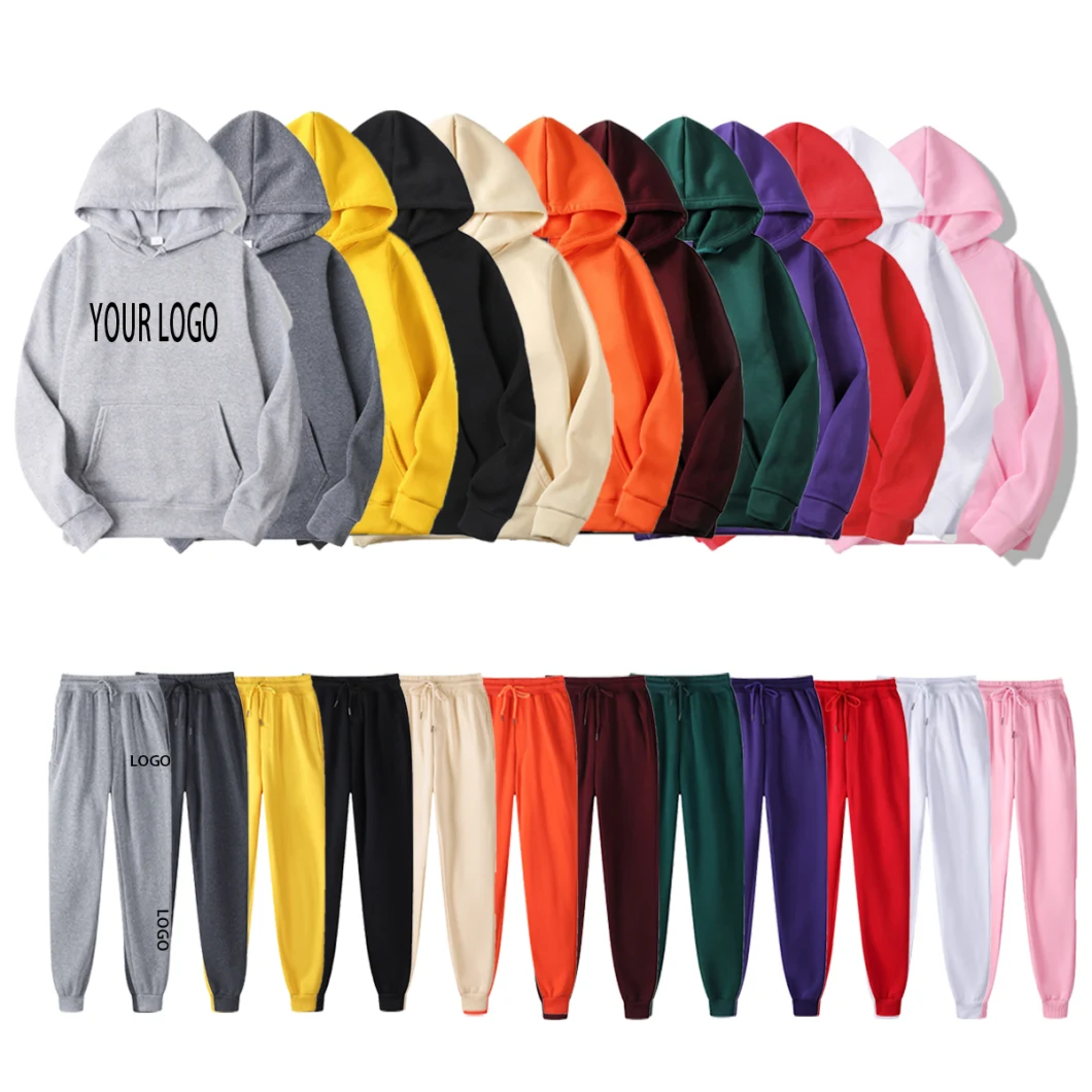 Customized Logo Jogging Suit Jogger Pant Tracksuit Hoodies Set Sweatshirt OEM