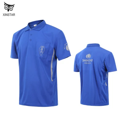 Camisa Polo de Manga Curta Promocional Personalizada Impressão Refletiva Uniformes de Fábrica de Manga Curta